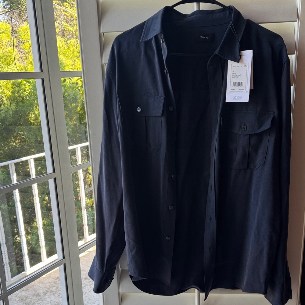 Theory Midnight Blue Button-Up Shirt